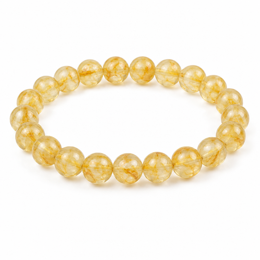 Bransoletka z krysztalu arbusowego, produkt na bialym tle