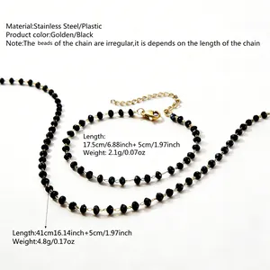 Specyfikacja zestawu biżuterii boho: naszyjnik 41 cm + 5 cm, waga 4,8 g; bransoletka 17,5 cm + 5 cm, waga 2,1 g